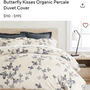 Pottery Barn Butterfly Kisses Duvet  and set of Shams.  King size